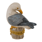 OOTB Polyresin-Dekofigur Möwe auf Poller 5 x 5 cm