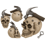 OOTB Spardose mit SchlossTotenkopf mit Hammer &...