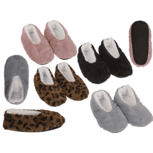 Hausschuhe Gr. 39-42, sortiert (6x schwarz, 6x grau, 3x rosa, 3x leo