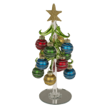 OOTB Deko-Glasweihnachtsbaum mit farbigen Glaskugeln
