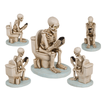 Skelett auf Toilette,  ca. 13 x 10 cm,