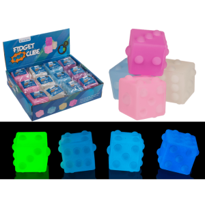 OOTB Fidget Pop Toy Cube Glow in the Dark ca. 5 cm
