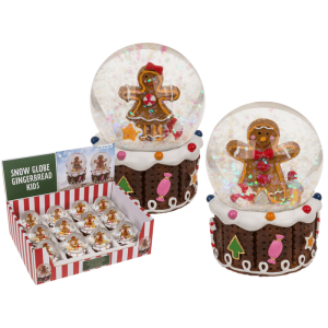 OOTB Schneekugel Lebkuchen-Kinder auf Sockel