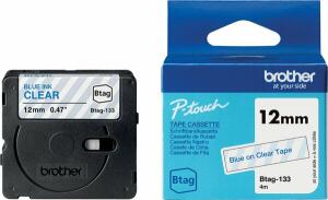 Schriftband Btag, 12 mm breit x 4 m lang, blau auf transparent