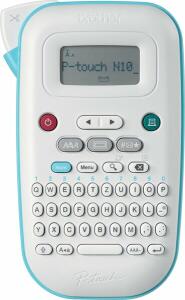 Beschriftungsgerät Aura PT-N10, QWERTZ-Tastatur, 200 Symbole, weiß/blau