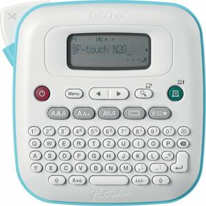 Beschriftungsgerät Aura PT-N20, QWERTZ-Tastatur, 250 Symbole, weiß/blau