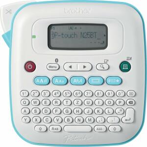 Beschriftungsgerät Aura PT-N25BT, QWERTZ-Tastatur, 250 Symbole, Bluetooth, App, weiß/blau