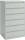 Karteikartenschrank, 6 Schübe, 3-bahnig, (H x B x T) 1320 x 760 x 620 mm, grau