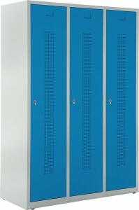 Garderobenspind, Drehriegelschloss, (H x B x T) 1700 x 1185 x 500 mm, grau/blau