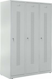 Garderobenspind, Zylinderschloss, (H x B x T) 1700 x 1185 x 500 mm, grau/grau