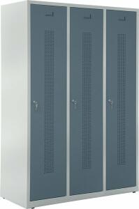 Garderobenspind, Zylinderschloss, (H x B x T) 1700 x 1185 x 500 mm, grau/blaugrau