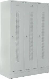 Garderobenspind, Sockel, Zylinderschloss, (H x B x T) 1800 x 1185 x 500 mm, grau/grau