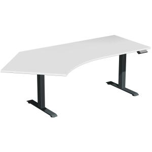 Elektro-Hubtisch Elevate Basic, 135° links, höhenverstellbar, (H x B x T) 730-1230 x 1130 x 2166 mm, lichtgrau/anthrazit