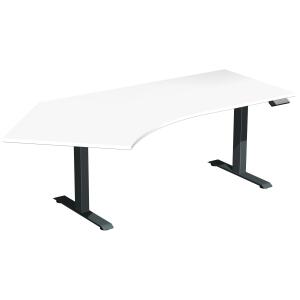 Elektro-Hubtisch Elevate Basic, 135° links, höhenverstellbar, (H x B x T) 730-1230 x 1130 x 2166 mm, weiß/anthrazit