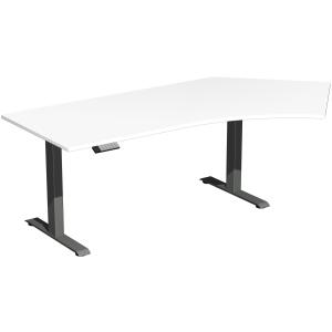 Elektro-Hubtisch Elevate Basic, 135° rechts, höhenverstellbar, (H x B x T) 730-1230 x 1130 x 2166 mm, weiß/anthrazit