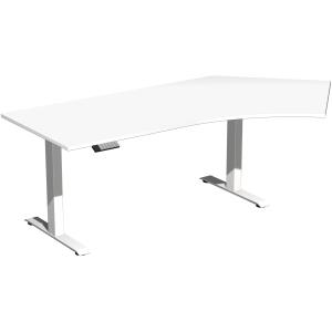 Elektro-Hubtisch Elevate Basic, 135° rechts, höhenverstellbar, (H x B x T) 730-1230 x 1130 x 2166 mm, weiß/weiß