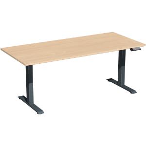 Elektro-Hubtisch Elevate Basic, höhenverstellbar, (H x B x T) 730-1230 x 800 x 1800 mm, buche/anthrazit