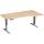 Elektro-Hubtisch Elevate Basic, rechts höhenverstellbar, (H x B x T) 730-1230 x 1000 x 1800 mm, buche/silber