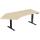 Elektro-Hubtisch Elevate Plus, 135° links, höhenverstellbar, (H x B x T) 630-1280 x 1130 x 2166 mm, ahorn/anthrazit