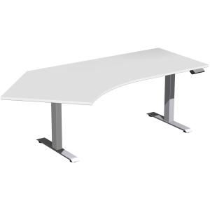 Elektro-Hubtisch Elevate Plus, 135° links, höhenverstellbar, (H x B x T) 630-1280 x 1130 x 2166 mm, lichtgrau/silber