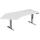 Elektro-Hubtisch Elevate Plus, 135° links, höhenverstellbar, (H x B x T) 630-1280 x 1130 x 2166 mm, lichtgrau/silber