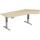 Elektro-Hubtisch Elevate Plus, 135° rechts, höhenverstellbar, (H x B x T) 630-1280 x 1130 x 2166 mm, ahorn/silber