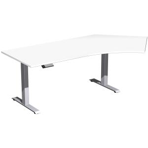 Elektro-Hubtisch Elevate Plus, 135° rechts, höhenverstellbar, (H x B x T) 630-1280 x 1130 x 2166 mm, weiß/silber