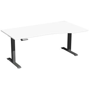 Elektro-Hubtisch Elevate Plus, rechts höhenverstellbar, (H x B x T) 630-1280 x 1000 x 1800 mm, weiß/anthrazit