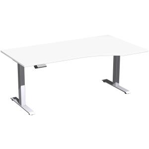 Elektro-Hubtisch Elevate Plus, rechts höhenverstellbar, (H x B x T) 630-1280 x 1000 x 1800 mm, weiß/silber