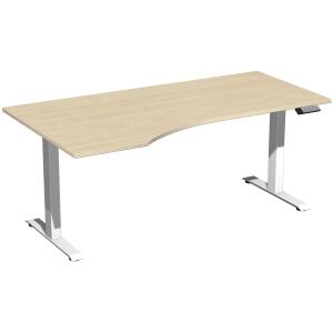Elektro-Hubtisch Elevate Plus, links höhenverstellbar, (H x B x T) 630-1280 x 1000 x 1800 mm, ahorn/weiß