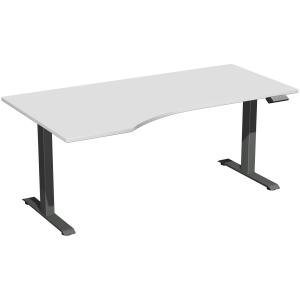 Elektro-Hubtisch Elevate Plus, links höhenverstellbar, (H x B x T) 630-1280 x 1000 x 1800 mm, lichtgrau/anthrazit