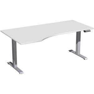 Elektro-Hubtisch Elevate Plus, links höhenverstellbar, (H x B x T) 630-1280 x 1000 x 1800 mm, lichtgrau/silber