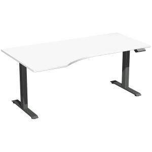 Elektro-Hubtisch Elevate Plus, links höhenverstellbar, (H x B x T) 630-1280 x 1000 x 1800 mm, weiß/anthrazit