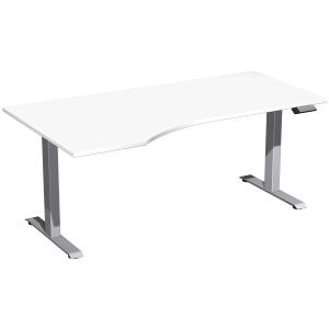Elektro-Hubtisch Elevate Plus, links höhenverstellbar, (H x B x T) 630-1280 x 1000 x 1800 mm, weiß/silber