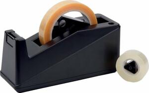 Tischabroller, schwarz, für Rollen bis 25 mm x 66 m, standfeste Ausfertigung