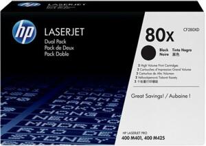 Doppelpack Toner Cartridge 80X, für HP Drucker, 2 x ca. 6.900 Seiten, schwarz