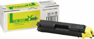 Toner-Kit TK-580Y, für Kyocera Drucker, ca. 2.800 Seiten, gelb