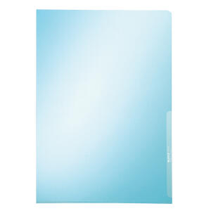 Sichthülle, DIN A4, blau, PVC-Folie, Oberfläche glatt, glasklar, oben/rechts offen, dokumentenecht, Kantenschweißnaht, 100 Stück