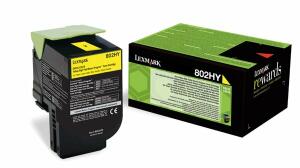 Rückgabe-Druckkassette 80C2HY0, für Lexmark Drucker, ca. 3.000 Seiten, gelb