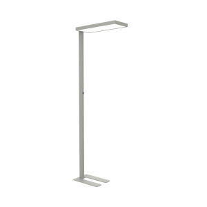 LED-Standleuchte MAULjura, Diffusor für geringen Schattenwurf, Leuchtenkopf geschlossen, Energieeffiziensklasse D, silber