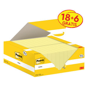 Haftnotiz Super Sticky Notes, 38 x 51 mm, gelb, 100 Blatt/Block, 24 Blöcke