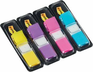 Index Mini Spender Post-it 683-4AB, 12,7 x 43,2 mm, leuchtfarben, 4 farben sortiert