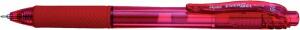 Gelroller EnerGel X, Strichstärke 0,25 mm, Nadelspitze, Schreibfarbe rot, Schaftfarbe transparentrot