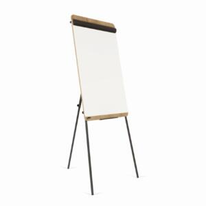 Dreibein-Stativ-Flipchart, Holzoptik, Tafelfläche 68 x 97 cm, kunstsoffbeschichtet, weiß