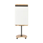 Mobiler Flipchart, Transformer, Rundfuß, Holzoptik,...