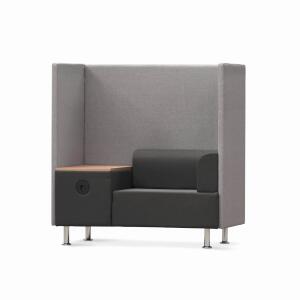 Loungemöbel Be-Soft, Einzellsitz, Tisch, Sichtschutz, schwarz