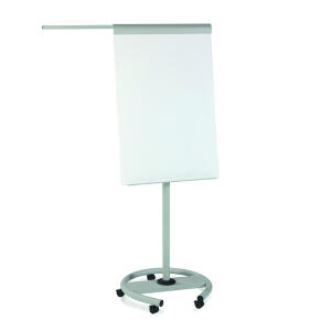 Flipchart Professional, Rundfuß, feststellbare Rollen, höhenverstellbar, magnethaftend, weiß