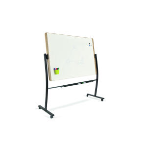 Whiteboard Natural mobil, Holzoptik, eiche, 172 x 151 x 64 cm, weiß