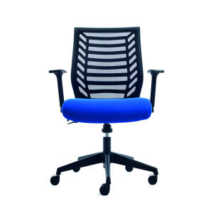 Drehstuhl, Rückenlehne Netz, Armlehnen, bis 100 kg, schwarz/blau