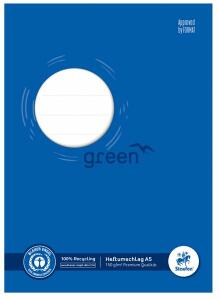Green Heftschoner, DIN A5, Recycling Papier 150g/qm, blau